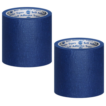 VCR Blue Masking Tape - 20 Meters in Length 120mm / 05" Width - Easy Tear Tape, Best for Carpenter, Labelling, Painting and leaves no residue after a peel.