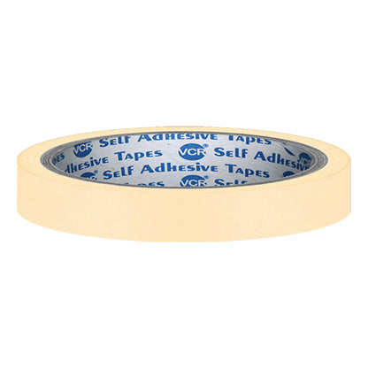 VCR Masking Tape - 20 Meters in Length 12mm / 0.5" Width - Easy Tear Tape, Best for Carpenter, Labelling, Painting and leaves no residue after a peel.