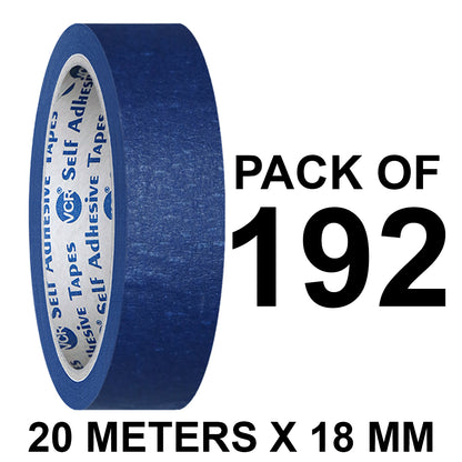 VCR Blue Masking Tape - 20 Meters in Length 18mm / 0.75" Width - Easy Tear Tape, Best for Carpenter, Labelling, Painting and leaves no residue after a peel.