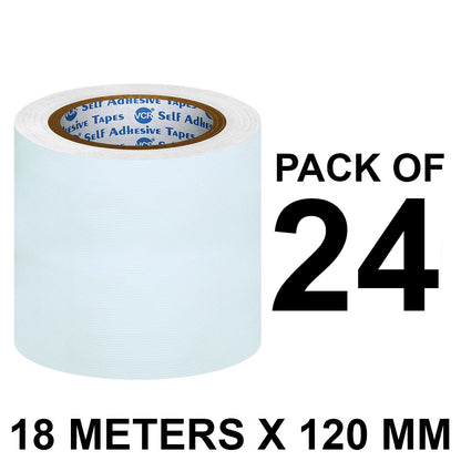 VCR White Duct Tape - 18 Meters in Length 120mm / 5" Width - Strong Book Binding Tape - Waterproof Heavy Duty Duct Tape