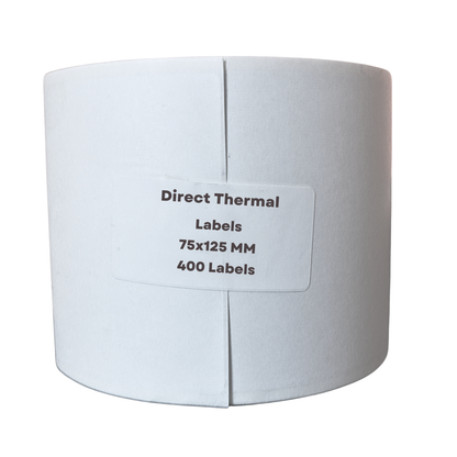 VCR 3 x 5 Direct Thermal Label Sticker - 3 x 5 inches - 75mm x 125mm - 400 Labels Per Roll - Pack of 1 Roll - White Self Adhesive Sticker for Printing Ecommerce Shipping Labels 1 inch core