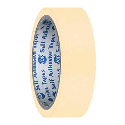 VCR Masking Tape - 20 Meters in Length 24mm / 1" Width - Easy Tear Tape, Best for Carpenter, Labelling, Painting and leaves no residue after a peel.