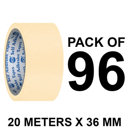 VCR Masking Tape - 20 Meters in Length 36mm / 1.5" Width - Easy Tear Tape, Best for Carpenter, Labelling, Painting and leaves no residue after a peel.