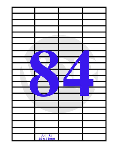 VCR A4 Size White Self Adhesive Label/Sticker for Printer (Inject/Copier/Laser) - 84 Sticker Per Sheet - 25 Sheets Pack