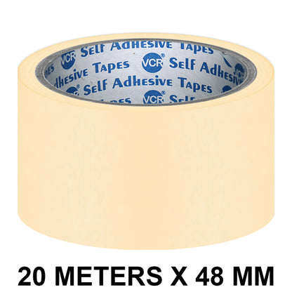 VCR Masking Tape - 20 Meters in Length 48mm / 2" Width - Easy Tear Tape, Best for Carpenter, Labelling, Painting and leaves no residue after a peel.