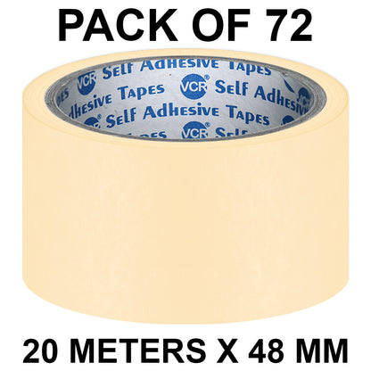 VCR Masking Tape - 20 Meters in Length 48mm / 2" Width - Easy Tear Tape, Best for Carpenter, Labelling, Painting and leaves no residue after a peel.