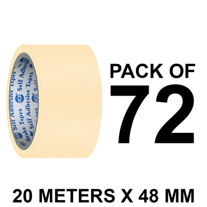 VCR Masking Tape - 20 Meters in Length 48mm / 2" Width - Easy Tear Tape, Best for Carpenter, Labelling, Painting and leaves no residue after a peel.