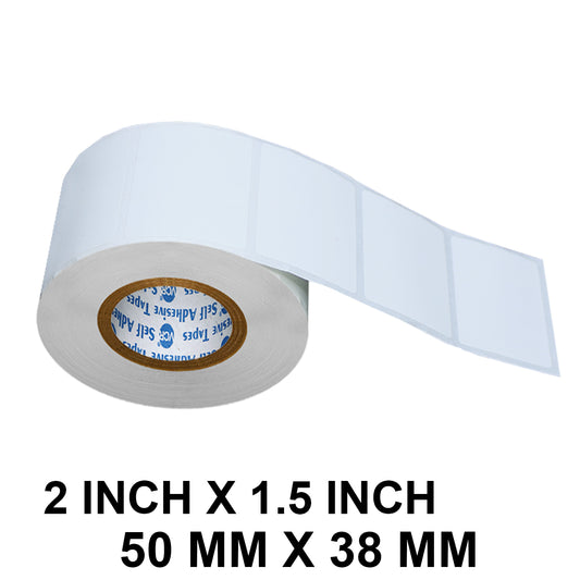 VCR Direct Thermal Barcode Label Stickers 2 x 1.5 Inch 1000 Labels Per Roll