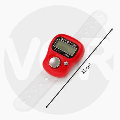 VCR 5-Digit Mini Tally Counter Finger Ring with LCD Display, Reset Button & Adjustable Strap for Japa Mala, Meditation, Sports, Knitting, Running & Events