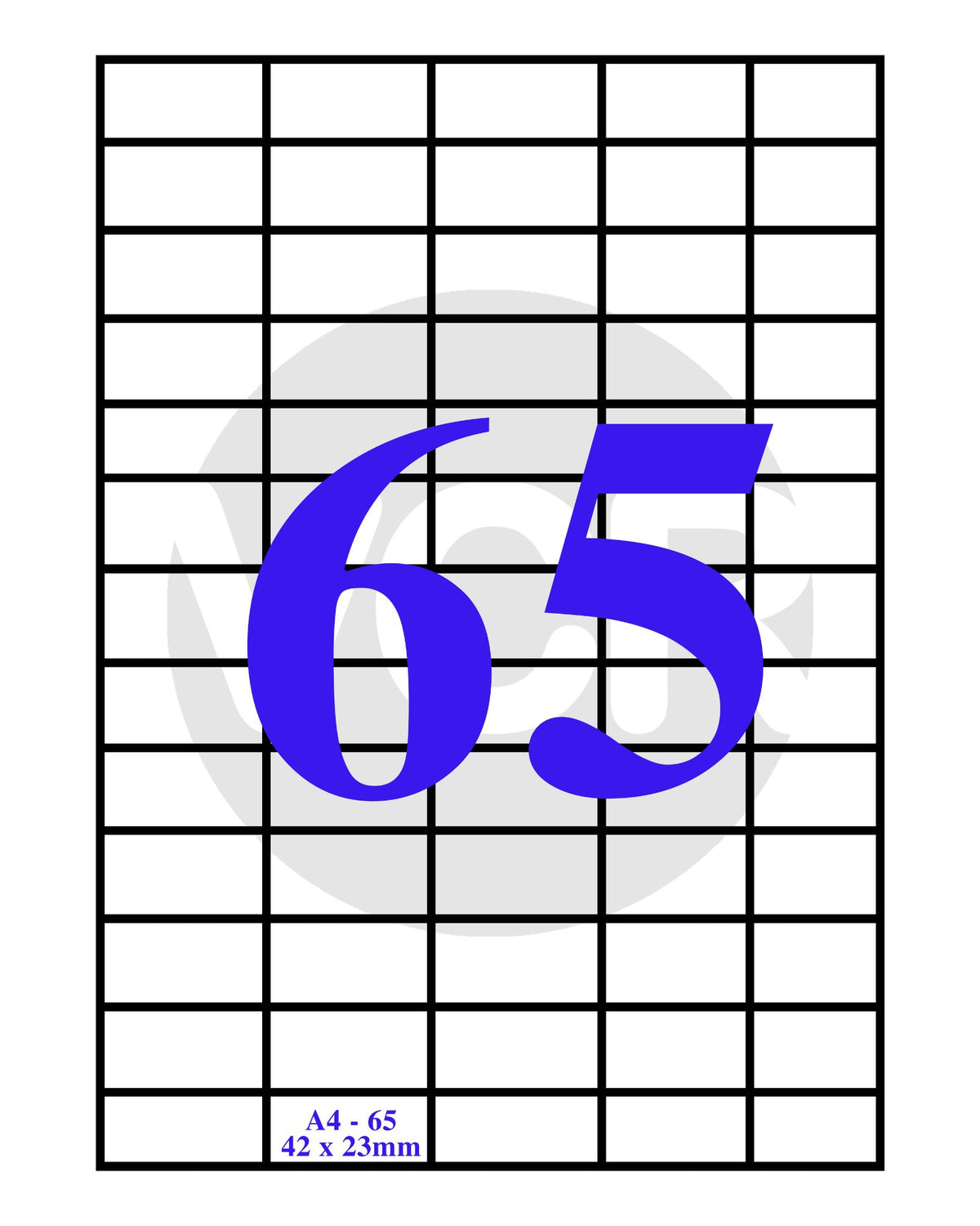 VCR A4 Adhesive Sticker Paper 65 Labels per Sheet
