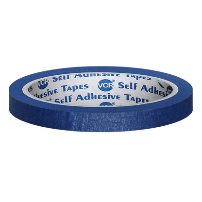 VCR Blue Masking Tape - 20 Meters in Length 06mm / 0.25" Width - Easy Tear Tape, Best for Carpenter, Labelling, Painting and leaves no residue after a peel.