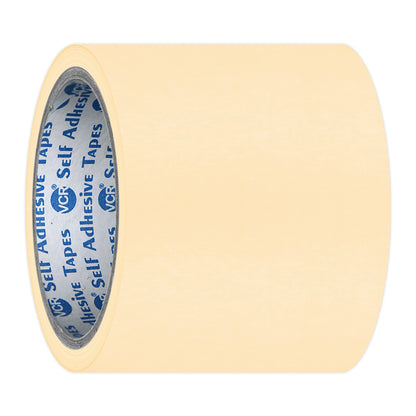 VCR Masking Tape - 20 Meters in Length 96mm / 4" Width - Easy Tear Tape, Best for Carpenter, Labelling, Painting and leaves no residue after a peel.