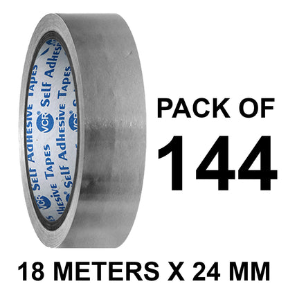 VCR Aluminium Foil Tape - Silver Tape - 18 Meters in Length 24mm / 1" Width - Foil Tape for Air Duct Joining, Used for AC Ducting, Pipe Work, High Temprature Ducting Tape