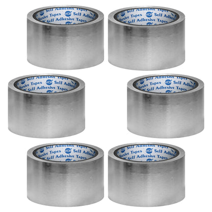 VCR Aluminium Foil Tape - Silver Tape - 18 Meters in Length 48mm / 2" Width Foil Tape for Air Duct Joining, Used for AC Ducting, Pipe Work, High Temprature Ducting Tape