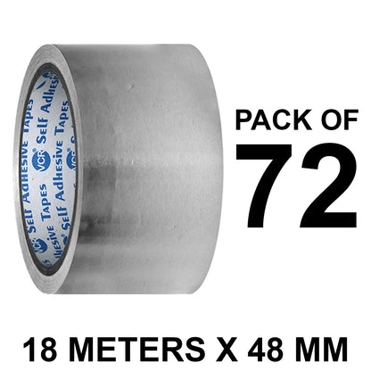 VCR Aluminium Foil Tape - Silver Tape - 18 Meters in Length 48mm / 2" Width Foil Tape for Air Duct Joining, Used for AC Ducting, Pipe Work, High Temprature Ducting Tape
