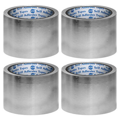 VCR Aluminium Foil Tape - Silver Tape - 18 Meters in Length 72mm / 3" Width - Foil Tape for Air Duct Joining, Used for AC Ducting, Pipe Work, High Temprature Ducting Tape