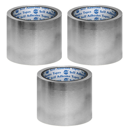 VCR Aluminium Foil Tape - Silver Tape - 18 Meters in Length 96mm / 4" Width - Foil Tape for Air Duct Joining, Used for AC Ducting, Pipe Work, High Temprature Ducting Tape