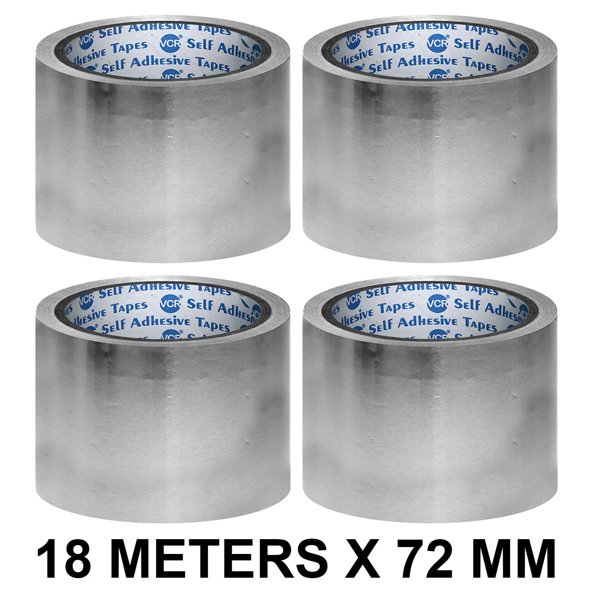 Aluminum foil tape for pipes, ducts and metal surfaces 18 m x 72 mm