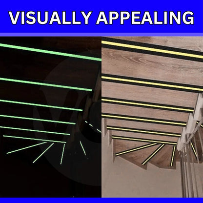 VCR Anti Skid / Anti Slip Tape - Glow in Dark - 5 Meters in Length - 50mm / 02" Width - 1 Roll Per Pack for Safety and Traction, Stairs, Slippery Surfaces - Waterproof Anti Slip Glow in the Dark