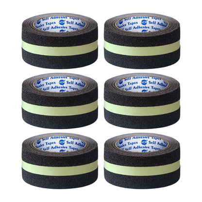 VCR Anti Skid / Anti Slip Tape - Glow in Dark - 5 Meters in Length - 50mm / 02" Width - 1 Roll Per Pack for Safety and Traction, Stairs, Slippery Surfaces - Waterproof Anti Slip Glow in the Dark