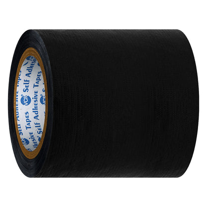 VCR Black Duct Tape - 45 Meters in Length 144mm / 6" Width - Strong Book Binding Tape - Waterproof Heavy Duty Duct Tape