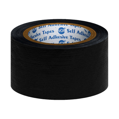 VCR Black Duct Tape - 18 Meters in Length 48mm / 2" Width - Strong Book Binding Tape - Waterproof Heavy Duty Duct Tape