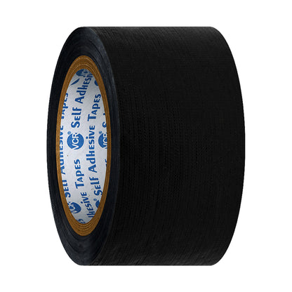 VCR Black Duct Tape - 18 Meters in Length 48mm / 2" Width - Strong Book Binding Tape - Waterproof Heavy Duty Duct Tape