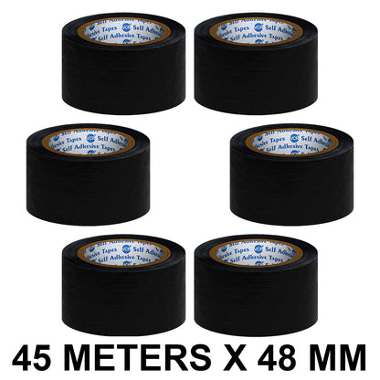 VCR Black Duct Tape - 45 Meters in Length 48mm / 2" Width - Strong Book Binding Tape - Waterproof Heavy Duty Duct Tape