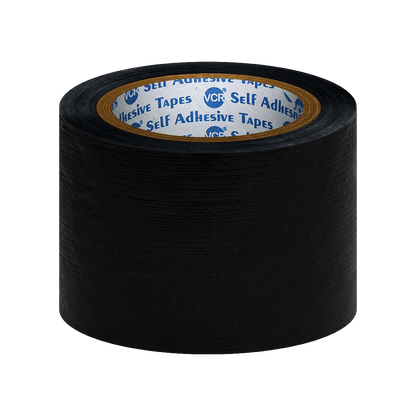 VCR Black Duct Tape - 18 Meters in Length 72mm / 3" Width - Strong Book Binding Tape - Waterproof Heavy Duty Duct Tape