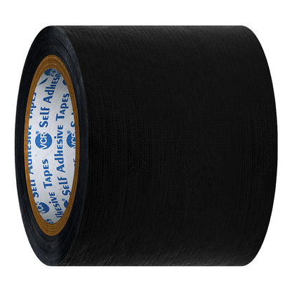 VCR Black Duct Tape - 18 Meters in Length 96mm / 4" Width - Strong Book Binding Tape - Waterproof Heavy Duty Duct Tape