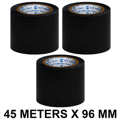 VCR Black Duct Tape - 45 Meters in Length 96mm / 4" Width - Strong Book Binding Tape - Waterproof Heavy Duty Duct Tape