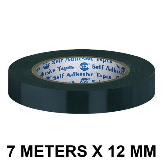 VCR Double Side Black Foam Tape - 7 Meters in Length - 12mm / 0.5" Width - Multipurpose usage, Best for Mounting, Strong Adhesion for Walls, Crafts work and fixing Furnitures