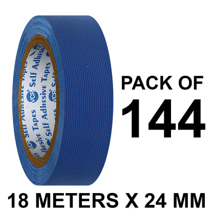 VCR Blue Duct Tape - 18 Meters in Length 24mm / 1" Width - Strong Book Binding Tape - Waterproof Heavy Duty Duct Tape