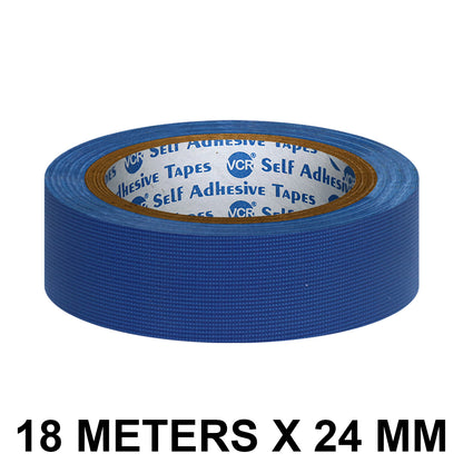 VCR Blue Duct Tape - 18 Meters in Length 24mm / 1" Width - Strong Book Binding Tape - Waterproof Heavy Duty Duct Tape