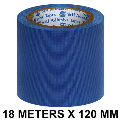 VCR Blue Duct Tape - 18 Meters in Length 120mm / 5" Width - Strong Book Binding Tape - Waterproof Heavy Duty Duct Tape