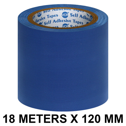 VCR Blue Duct Tape - 18 Meters in Length 120mm / 5" Width - Strong Book Binding Tape - Waterproof Heavy Duty Duct Tape