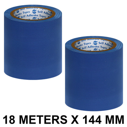 VCR Blue Duct Tape - 18 Meters in Length 144mm / 6" Width - Strong Book Binding Tape - Waterproof Heavy Duty Duct Tape