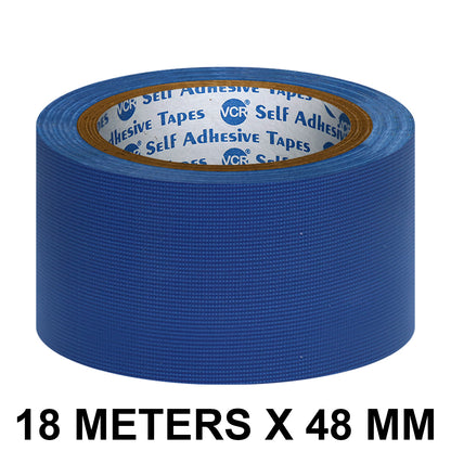 VCR Blue Duct Tape - 18 Meters in Length 48mm / 2" Width - Strong Book Binding Tape - Waterproof Heavy Duty Duct Tape
