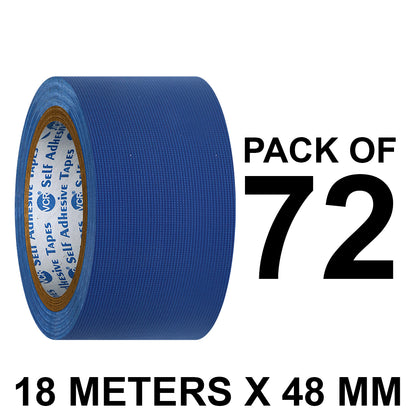 VCR Blue Duct Tape - 18 Meters in Length 48mm / 2" Width - Strong Book Binding Tape - Waterproof Heavy Duty Duct Tape