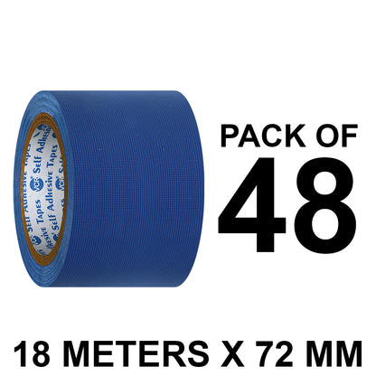 VCR Blue Duct Tape - 18 Meters in Length 72mm / 3" Width - Strong Book Binding Tape - Waterproof Heavy Duty Duct Tape
