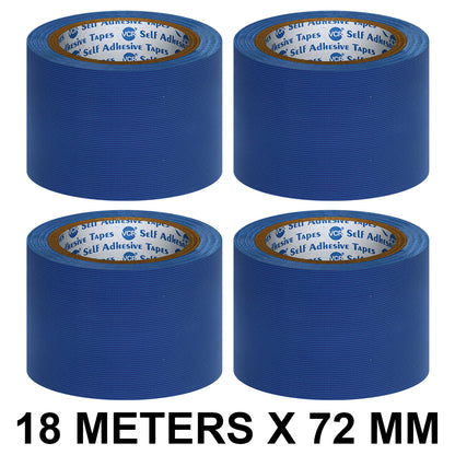 VCR Blue Duct Tape - 18 Meters in Length 72mm / 3" Width - Strong Book Binding Tape - Waterproof Heavy Duty Duct Tape