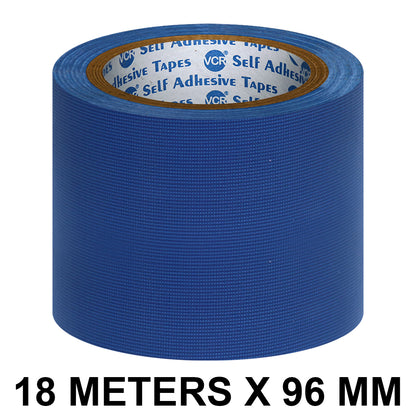 VCR Blue Duct Tape - 18 Meters in Length 96mm / 4" Width - Strong Book Binding Tape - Waterproof Heavy Duty Duct Tape