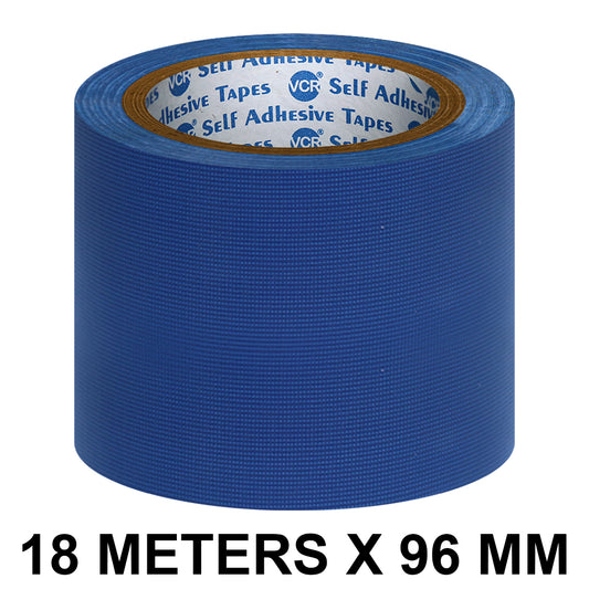 VCR Blue Duct Tape - 18 Meters in Length 96mm / 4" Width - Strong Book Binding Tape - Waterproof Heavy Duty Duct Tape