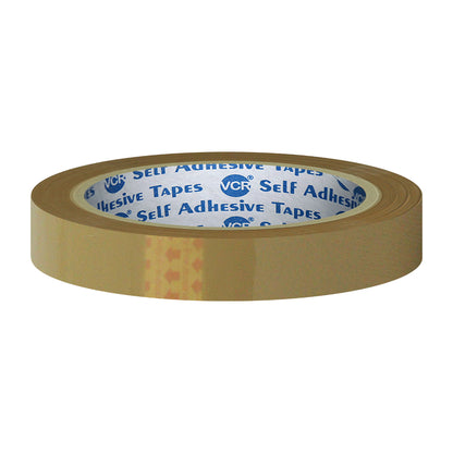 VCR Self Adhesive Brown Cello Tape - 12mm / 0.5" Width - BOPP Industrial Packaging Tape for E-Commerce Box Packing, Office and Home use