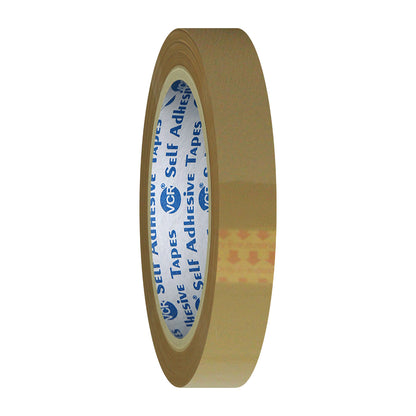 VCR Self Adhesive Brown Cello Tape - 12mm / 0.5" Width - BOPP Industrial Packaging Tape for E-Commerce Box Packing, Office and Home use