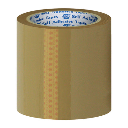 VCR Self Adhesive Brown Cello Tape - 144mm / 6" Width - BOPP Industrial Packaging Tape for E-Commerce Box Packing, Office and Home use