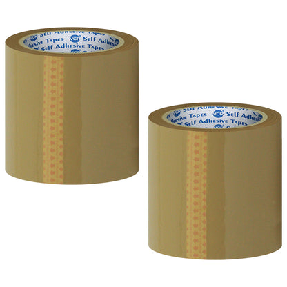 VCR Self Adhesive Brown Cello Tape - 144mm / 6" Width - BOPP Industrial Packaging Tape for E-Commerce Box Packing, Office and Home use
