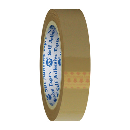 VCR Self Adhesive Brown Cello Tape - 18mm / 0.75" Width - BOPP Industrial Packaging Tape for E-Commerce Box Packing, Office and Home use
