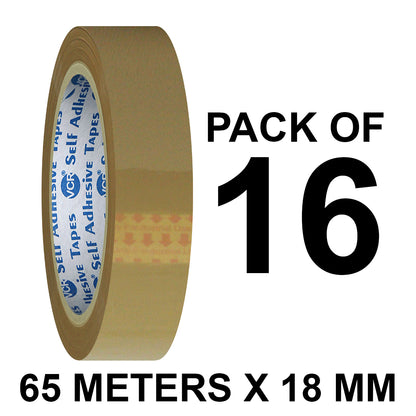 VCR Self Adhesive Brown Cello Tape - 18mm / 0.75" Width - BOPP Industrial Packaging Tape for E-Commerce Box Packing, Office and Home use