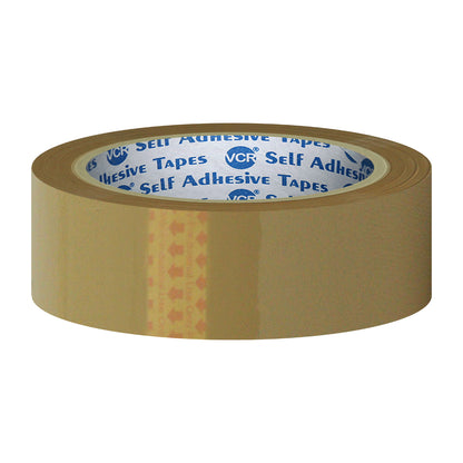 VCR Self Adhesive Brown Cello Tape - 24mm / 1" Width BOPP Industrial Packaging Tape for E-Commerce Box Packing, Office and Home use